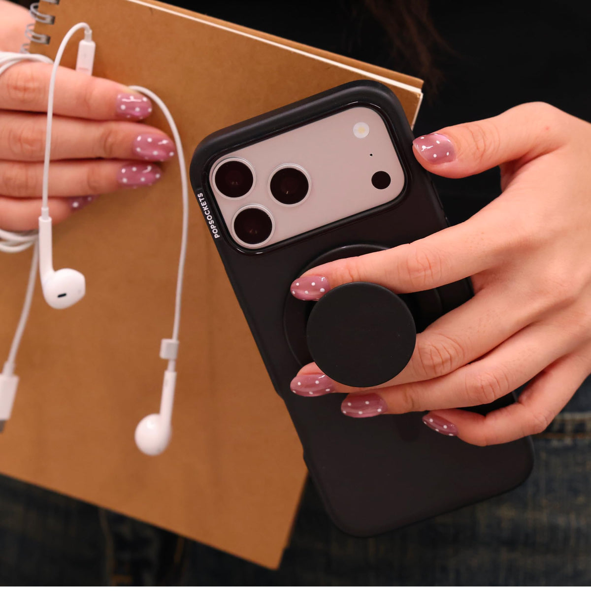 PopSockets Adhesive Phone Grip, Holder- Black