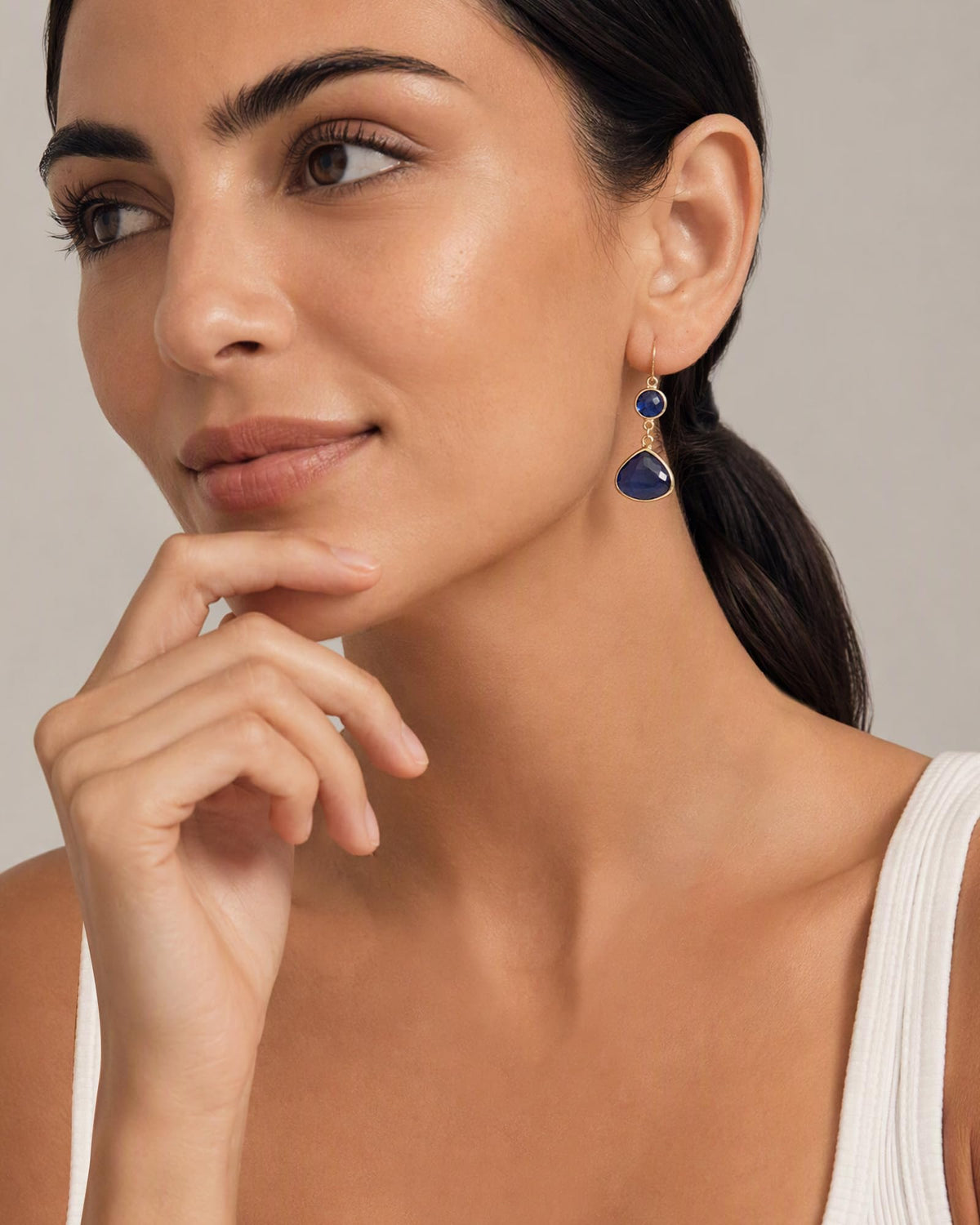 Handmade Dangle Drop Birthstone Earrings 14K Gold - Plated Hypoallergenic Lightweight & Comfortable Elegant Gemstone Earrings for Women
