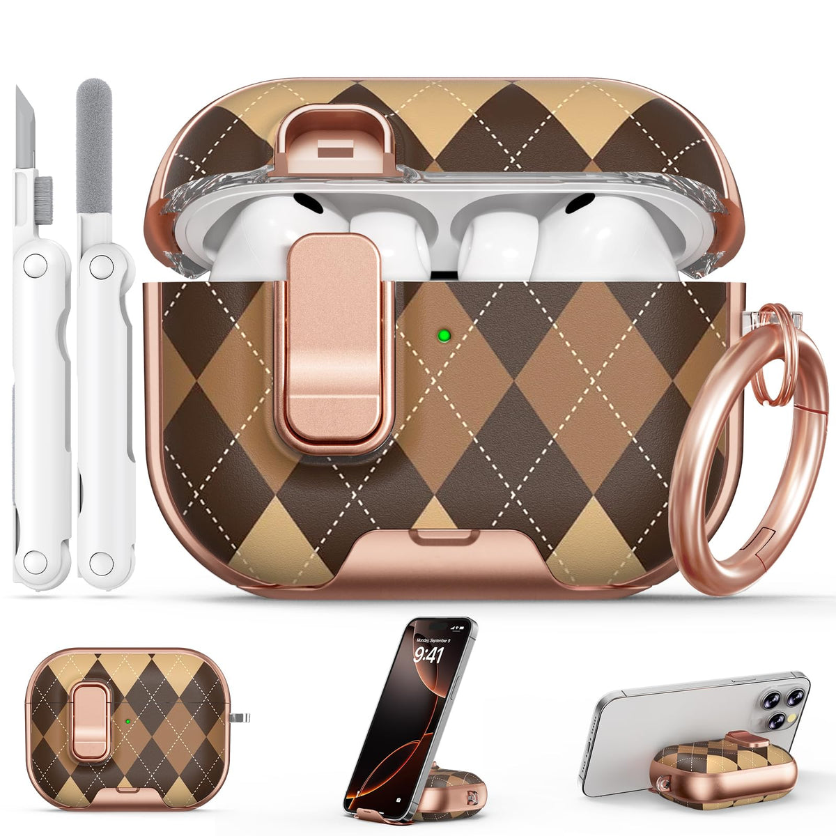 for AirPods Pro 2nd/1st Case (2023-2019)-Purple Bell Flower