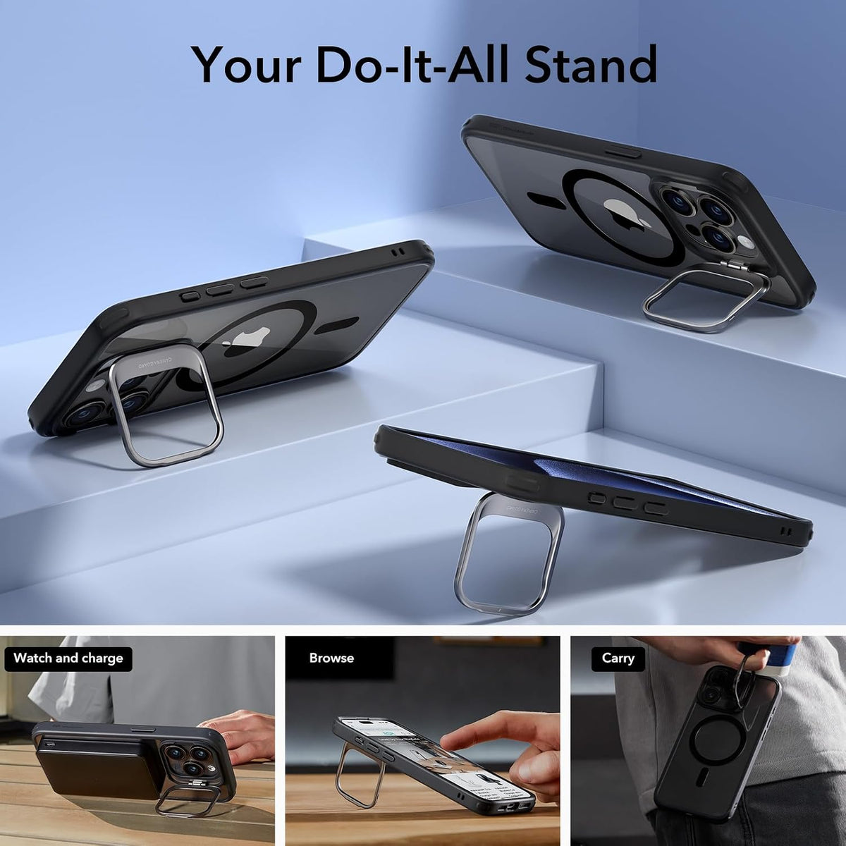 ESR Classic Hybrid for iPhone 18 Pro Max/17 Pro Max Case with Flex Stand