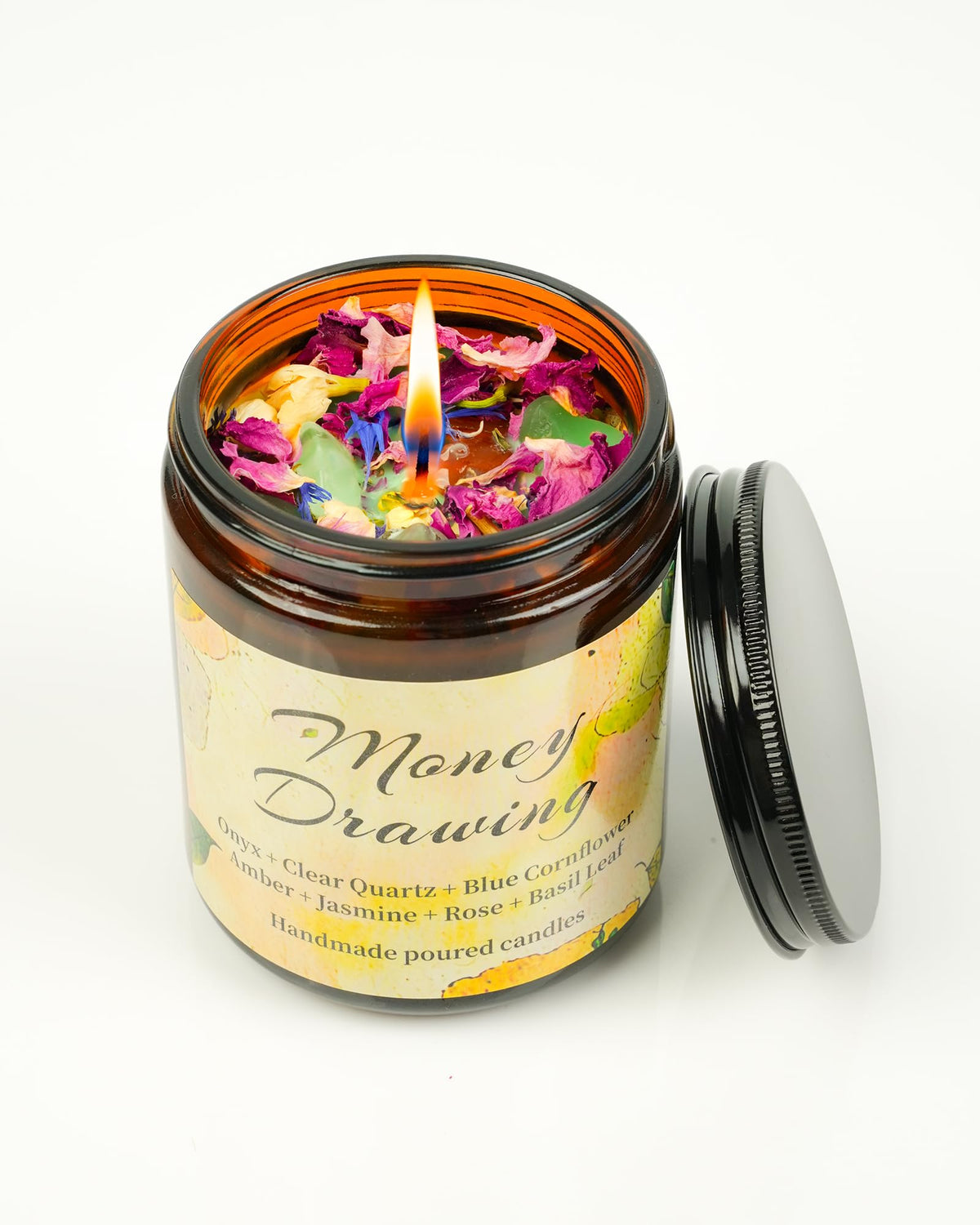 Healing Energy Candle, Negative Energy Cleansing,Soy Aromatherapy, Handmade Crystal Candle for Soothing.(Healing)
