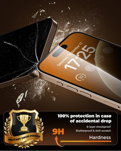 UNBREAKcable Privacy Screen Protector for iPhone 15, Full Coverage
