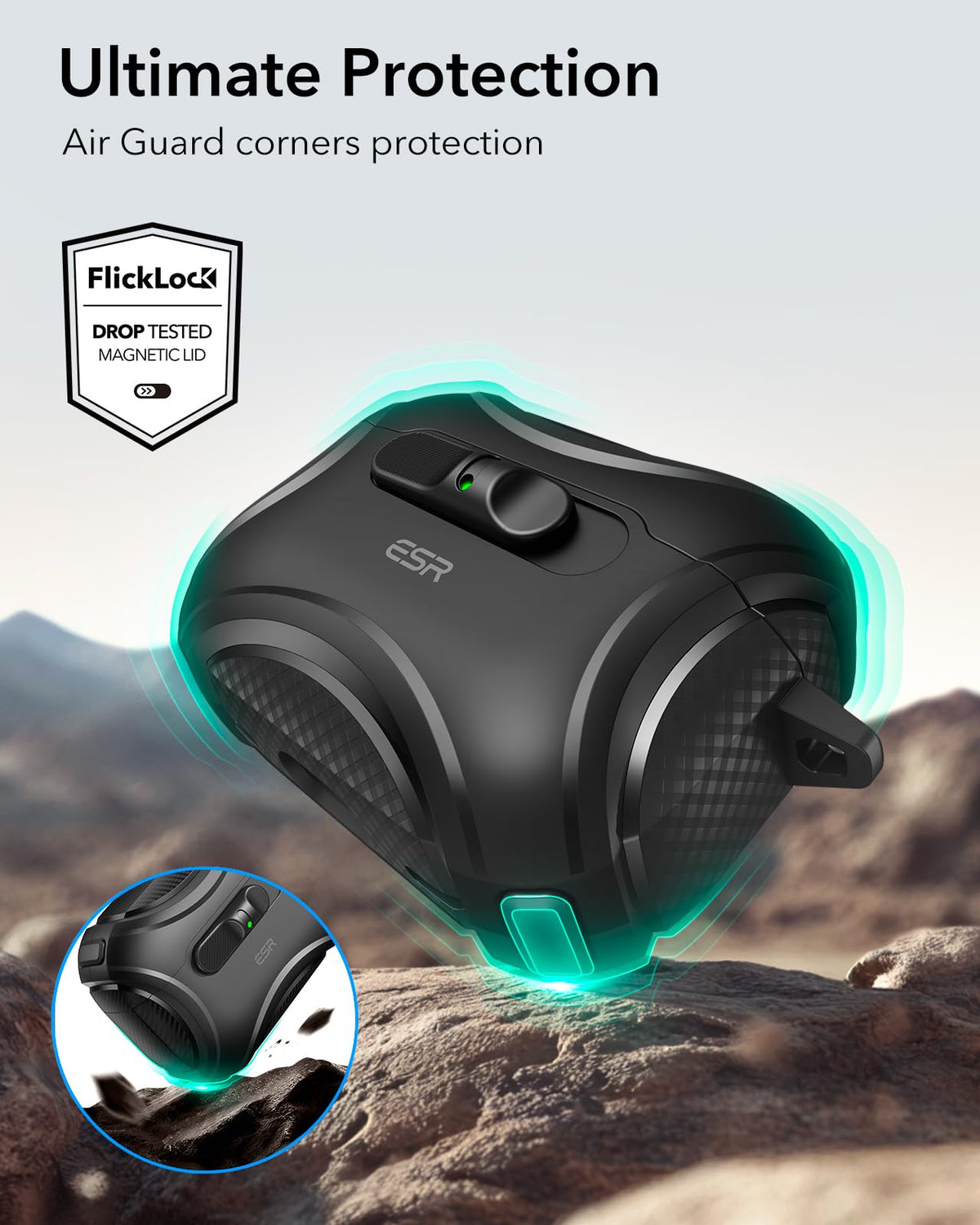 ESR for AirPods Pro 2 Case, Compatible with MagSafe, Cyber Series, Black