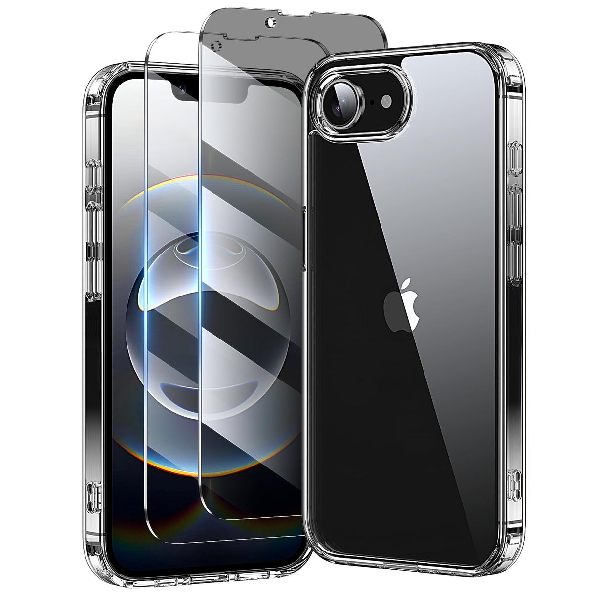 toushion 3 in 1 for iPhone 15 Plus Case Transparent