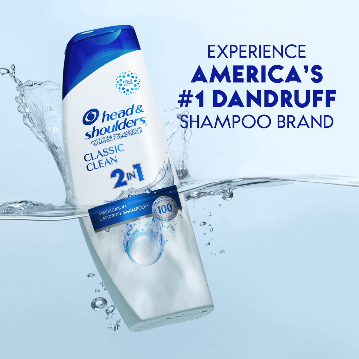 Head and Shoulders Classic Clean Anti-Dandruff 2 in 1 Paraben Free Shampoo and Conditioner, 32.1 fl oz