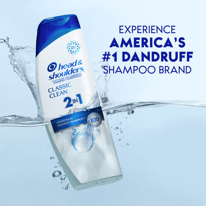 Head and Shoulders Classic Clean Anti-Dandruff 2 in 1 Paraben Free Shampoo and Conditioner, 32.1 fl oz