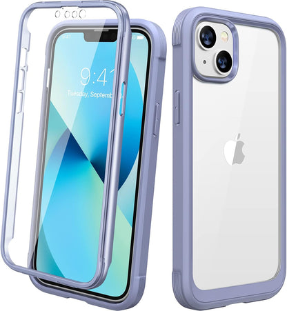 Diaclara Designed for iPhone 15 Plus Case 6.7 Inch, Full-Body Clear Bumper Cases w/Built-in Screen Protector, 360 Protective Rugged Case + Glass Camera Lens Protector,Mint Green