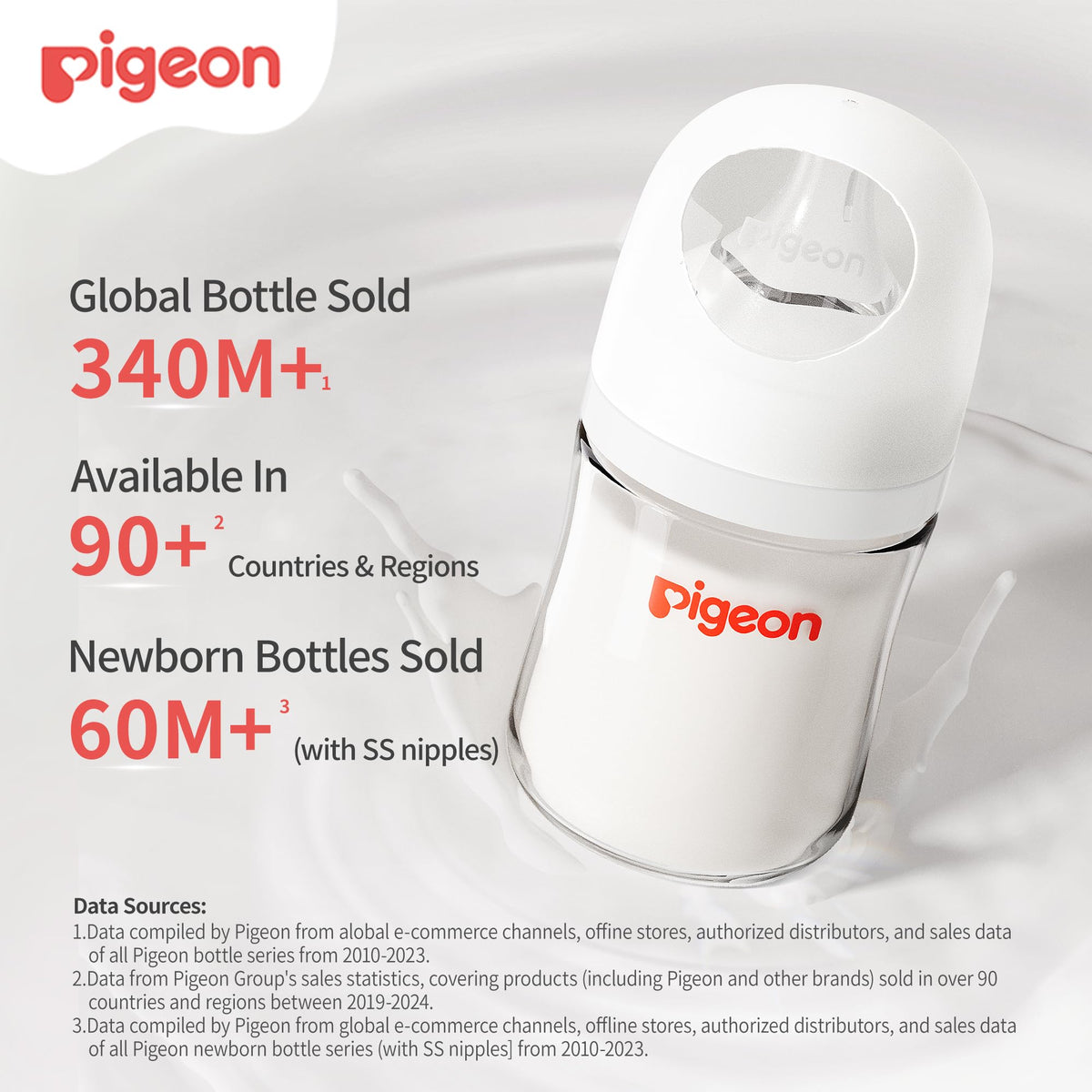 Pigeon Glass Baby Bottles Wide Neck, 5 Oz, Pack of 2
