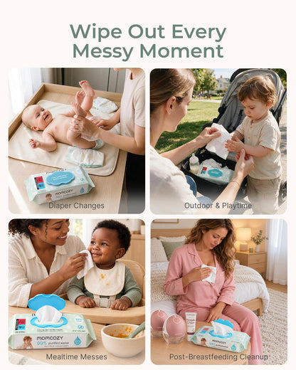 Momcozy Baby Wipes, Unscented & Hypoallergenic, Gentle for Sensitive Skin