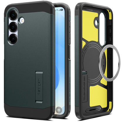 Spigen for Galaxy S26 Case, Tough Armor MagFit [Kickstand] [Compatible with MagSafe] [Military-Grade Protection] - Black