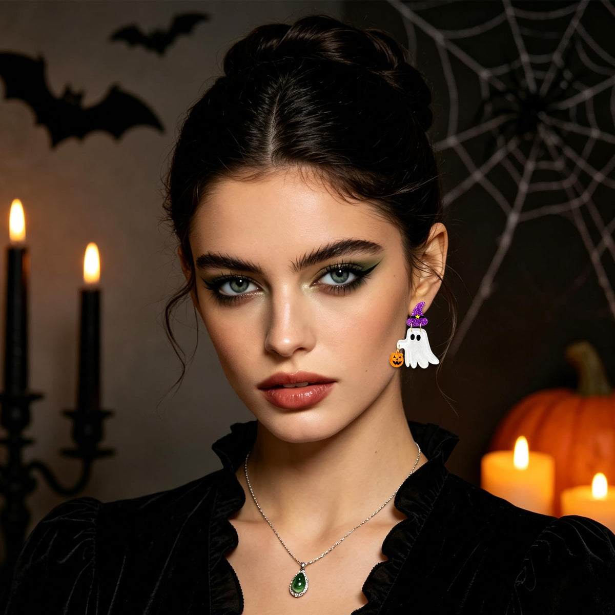 Hocus Pocus Earrings for Women Spooky Witch Halloween Pumpkin Earrings Halloween Accessories Witch Jewelry