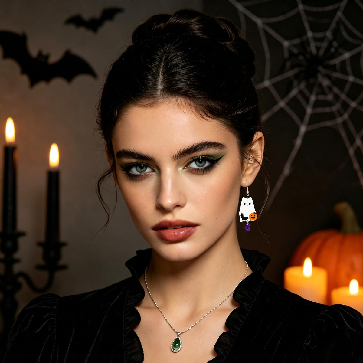 Hocus Pocus Earrings for Women Spooky Witch Halloween Pumpkin Earrings Halloween Accessories Witch Jewelry