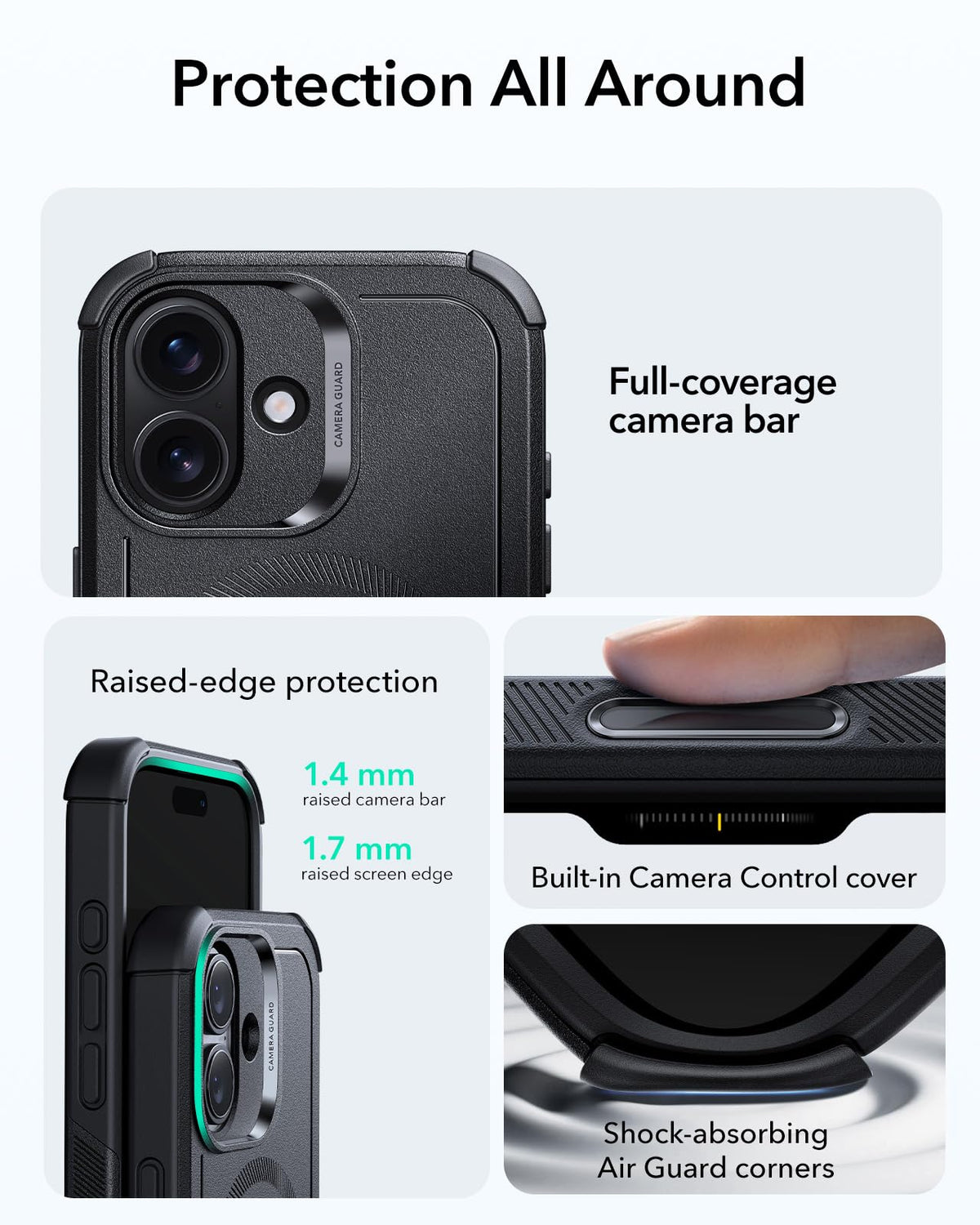 ESR Cyber Tough for iPhone 18 Pro Max/17 Pro Max Case, Black