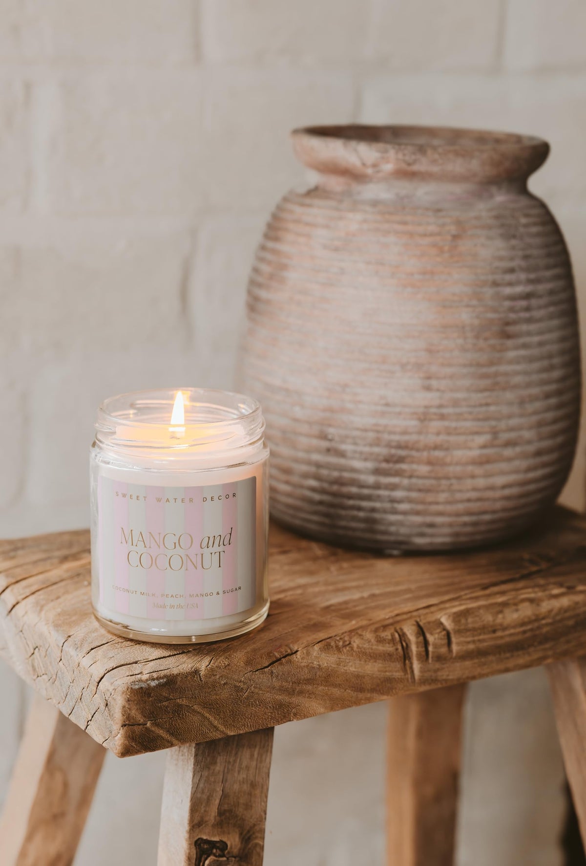 Sweet Water Decor Cashmere & Vanilla Soy Wax Candle, 9oz Clear Glass Jar