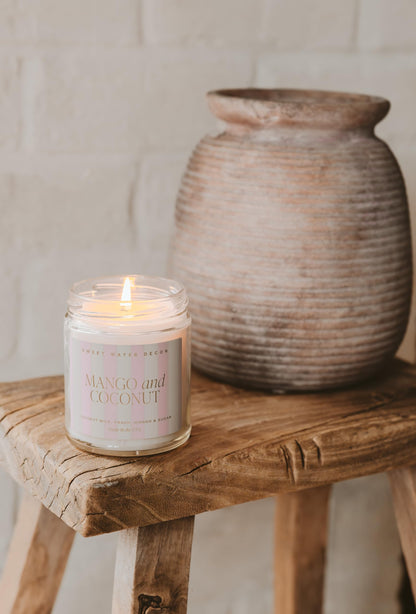Sweet Water Decor Cashmere & Vanilla Soy Wax Candle, 9oz Clear Glass Jar