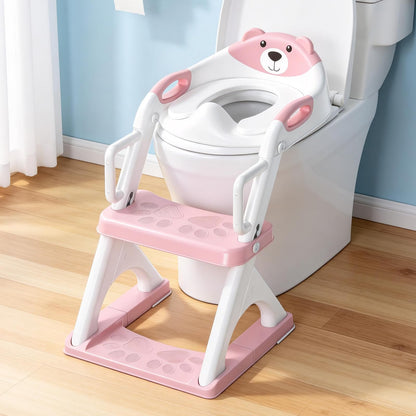 Potty Training Toilet for Toddlers, 2-in-1 Potty Training seat, Anti-Slip (Chocolate, Bear)