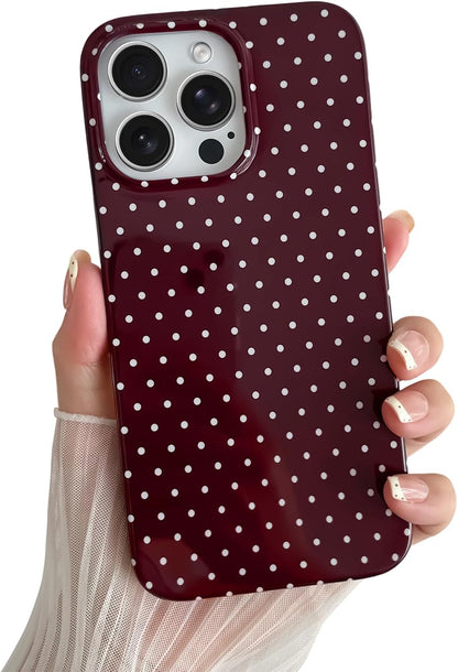 Yeddabox for iPhone 15 Case Cute Polka Dot Phone Case Soft TPU Slim Shockproof Phone Cover for Women Girls, Blue