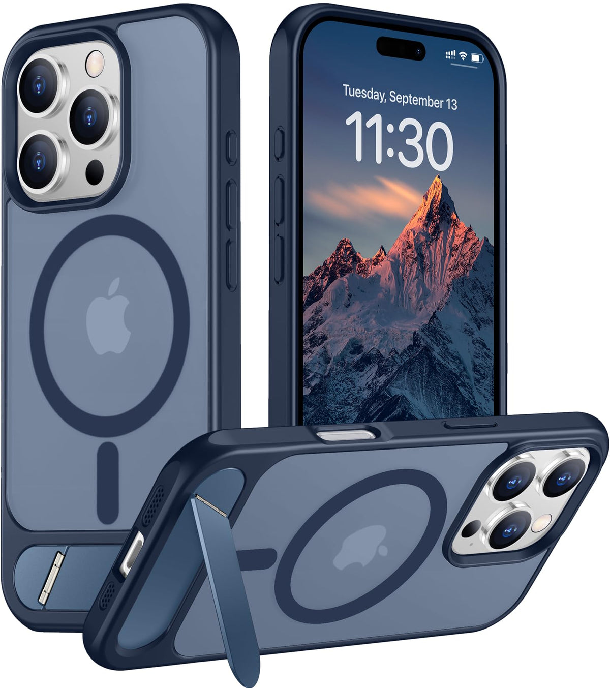 Temdan Magnetic Compatible with iPhone 16 Pro Max Case, [Built-in Invisible Kickstand][Compatible with MagSafe] [Military Grade Shockproof] Slim Translucent Matte Phone Case for iPhone 16 Pro Max 6.9"