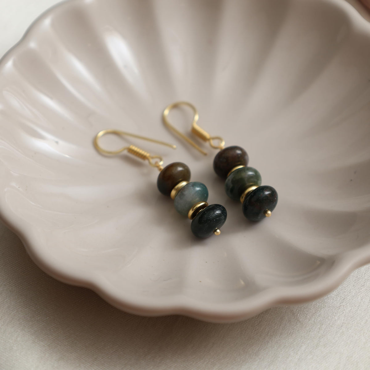 Gempires Beaded Gemstone Dangle Earrings for Women, Boho Gold Birthstone