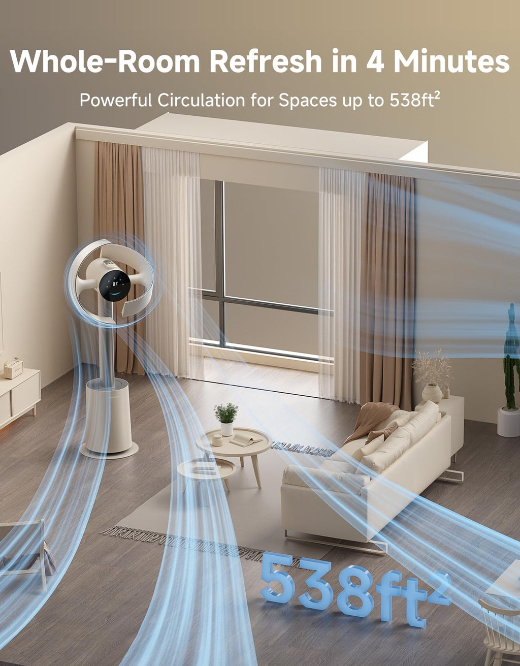 dreame Bladeless Tower Fan MF10 for Bedroom with 270° Spatial Airflow