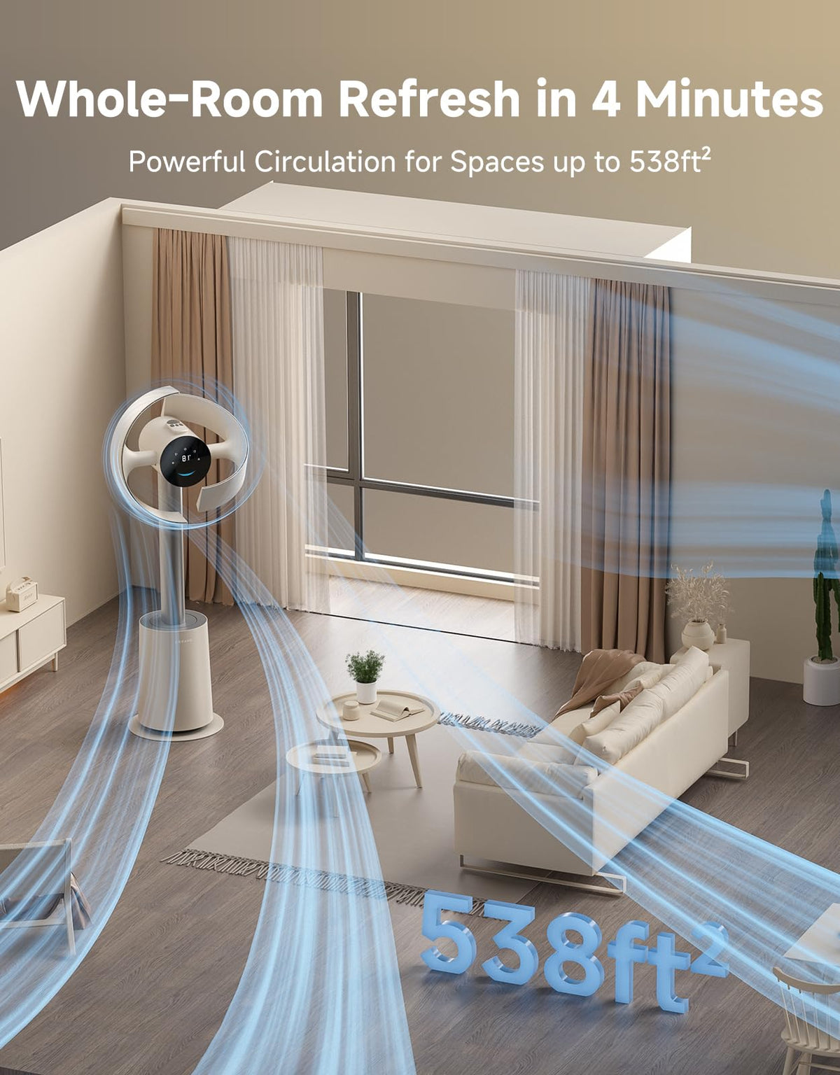 dreame Bladeless Tower Fan MF10 for Bedroom with 270° Spatial Airflow