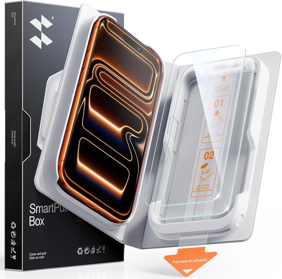 SMARTDEVIL 2 Pack Tempered Glass for iPhone 15 Pro Screen Protector