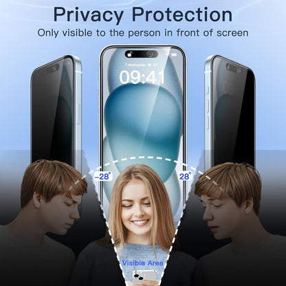 JETech Privacy Screen Protector for iPhone 16 Pro Max, 2-Pack