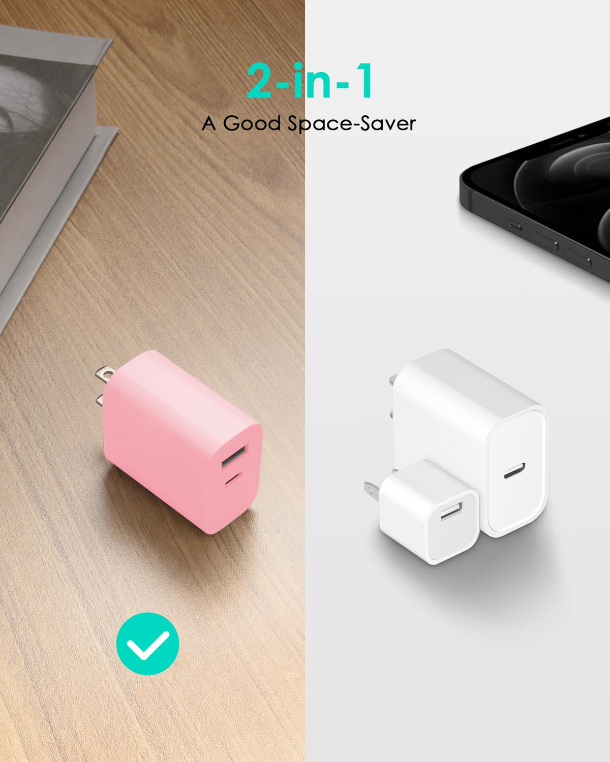 [4 Pack] 20W USB C Charger Block Fast Charging Multiport Adapter