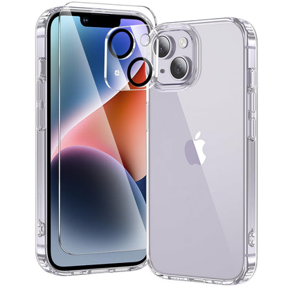 toushion 3 in 1 for iPhone 15 Plus Case Transparent
