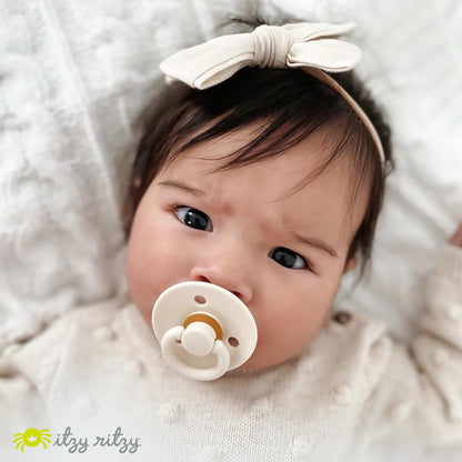 Itzy Ritzy Natural Rubber Pacifiers for 0–6 Mos, Set of 2, Blossom/Rosewood