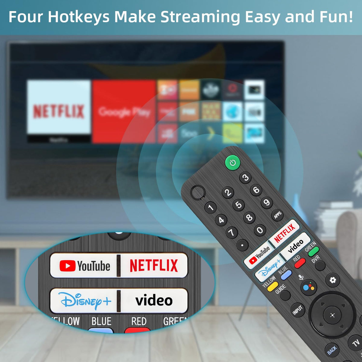 Rechargeable TV Remote for Samsung Smart TVs. Replacement Voice Remote.
