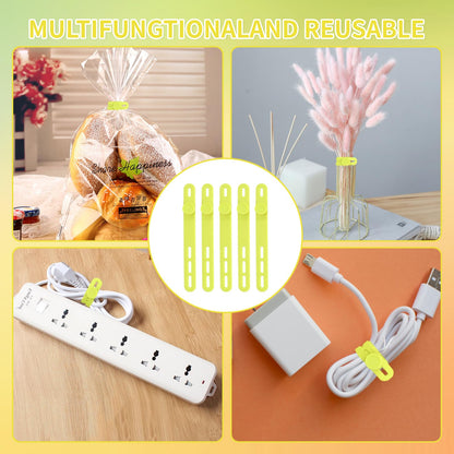 25 Pcs Silicone Cable Ties, Cable Ties Reusable, High Elasticity Cord Wraps for Electrical Cords, Cord Organizer for Earphone, Phone Charger(White)