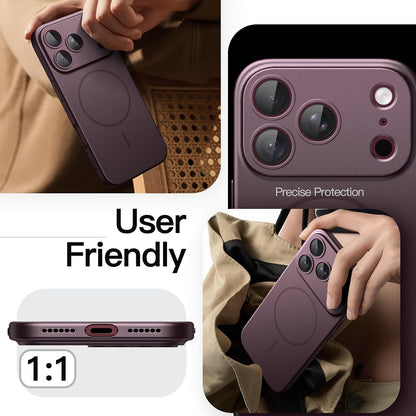 JETech Magnetic Slim Case for iPhone 18 Pro, Dark Cherry