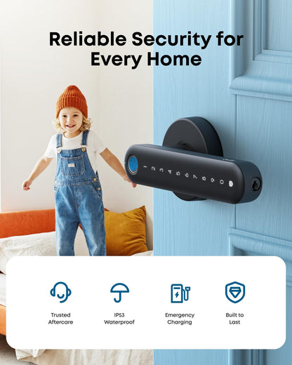 eufy Security Smart Lock FamiLock C32, Fingerprint Keyless Lock with Handle