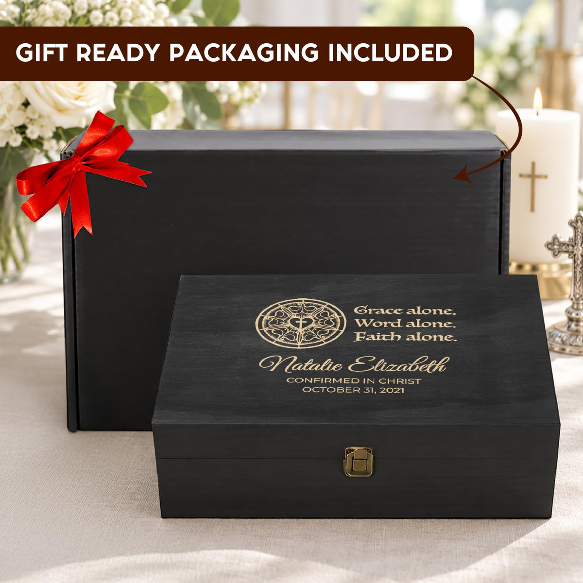 Personalized Wooden Keepsake Box, Custom Engraved Memory Box with Lid