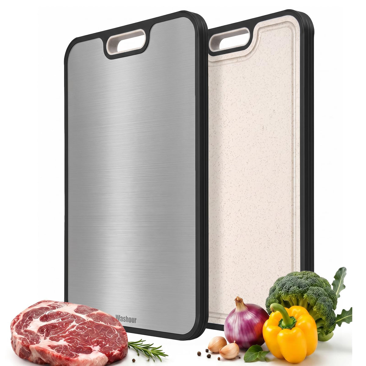 Titanium Cutting Board for Kitchen 16" x 11", 2-in-1 Cutting Mat
