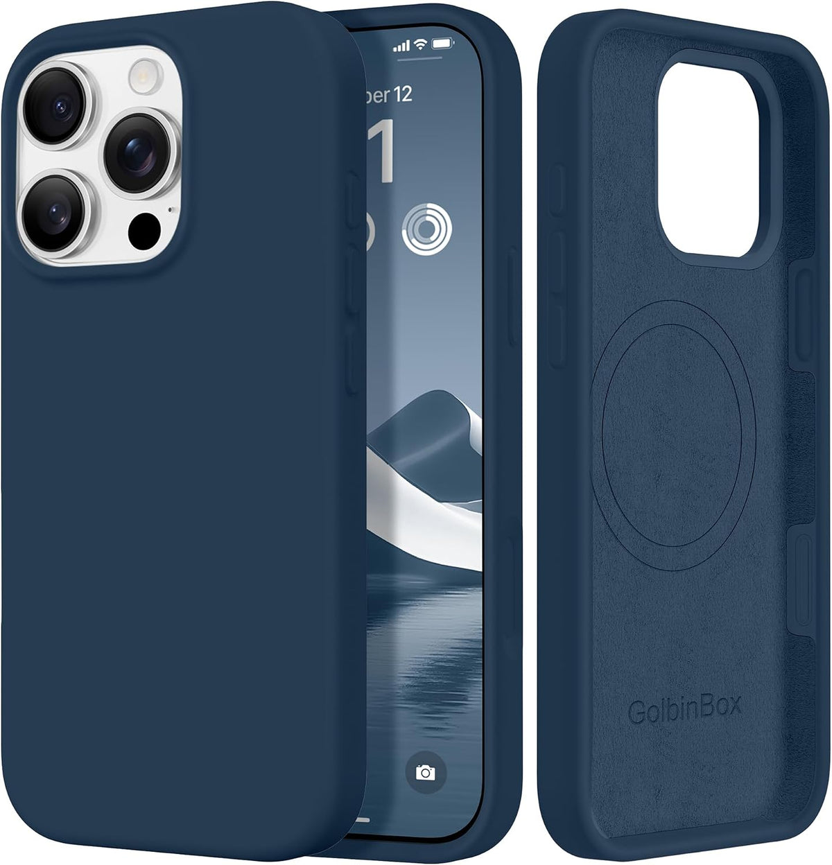 GolbinBox Magnetic for iPhone 13/14 Case, Silicone Cover, Blackcurrant