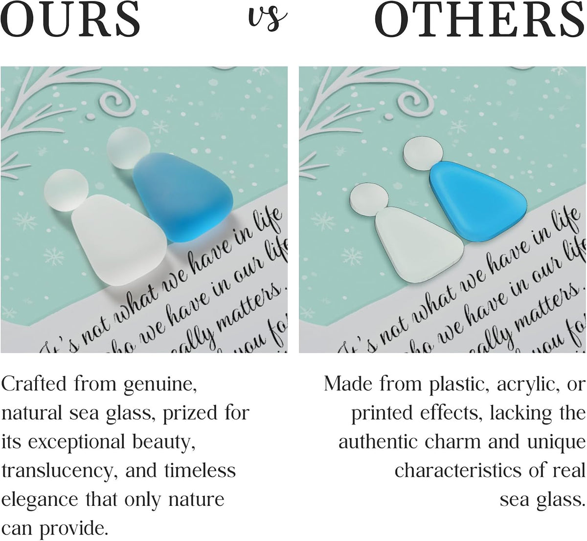 Real Sea Glass Friendship Ornament, for Women Birthday