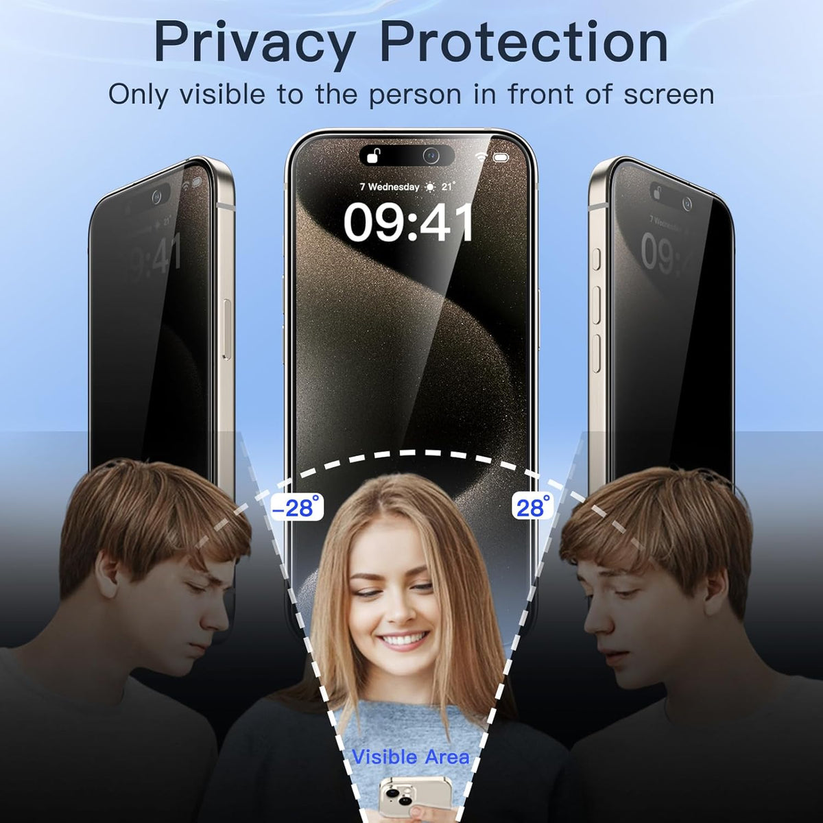 JETech Privacy Screen Protector for iPhone 16 Pro Max, 2-Pack