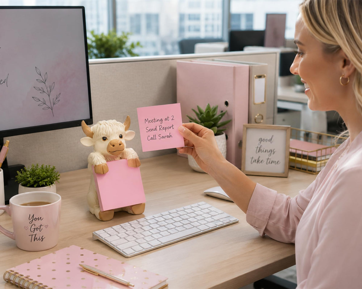 Dog Pop-Up Sticky Note Dispenser for 3x3 in Notes, Black & White