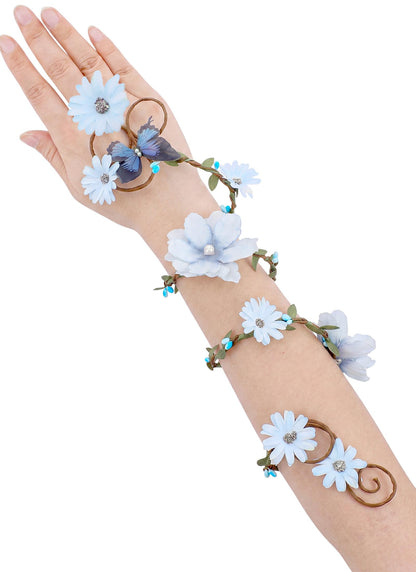 FRESHME Renaissance Fairy Floral Arm Wrap - 1 PC Elf Bracelet Mother Nature Costume Poison Ivy Costume Renfaire Accessories