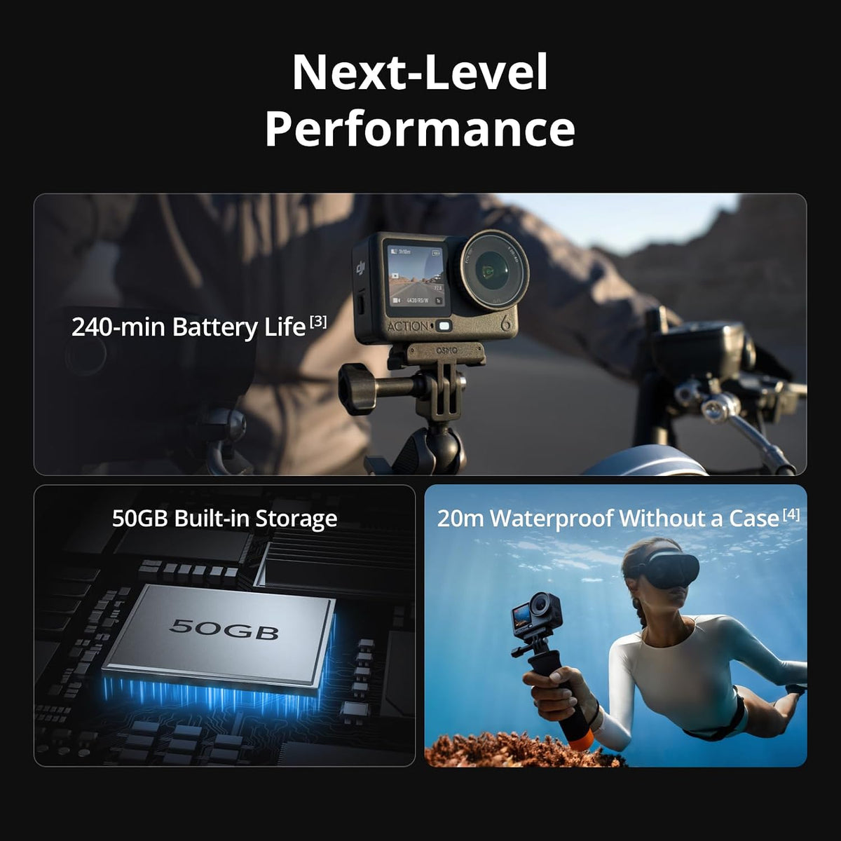 DJI Osmo Action 6 Essential Diving Combo, 8K Waterproof Action Camera