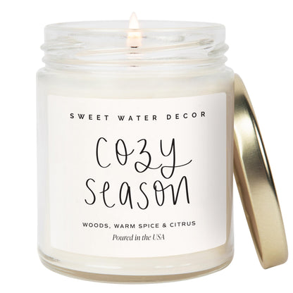 Sweet Water Decor Cinnamon Roll Candle, 9oz Clear Jar, Fall Scent