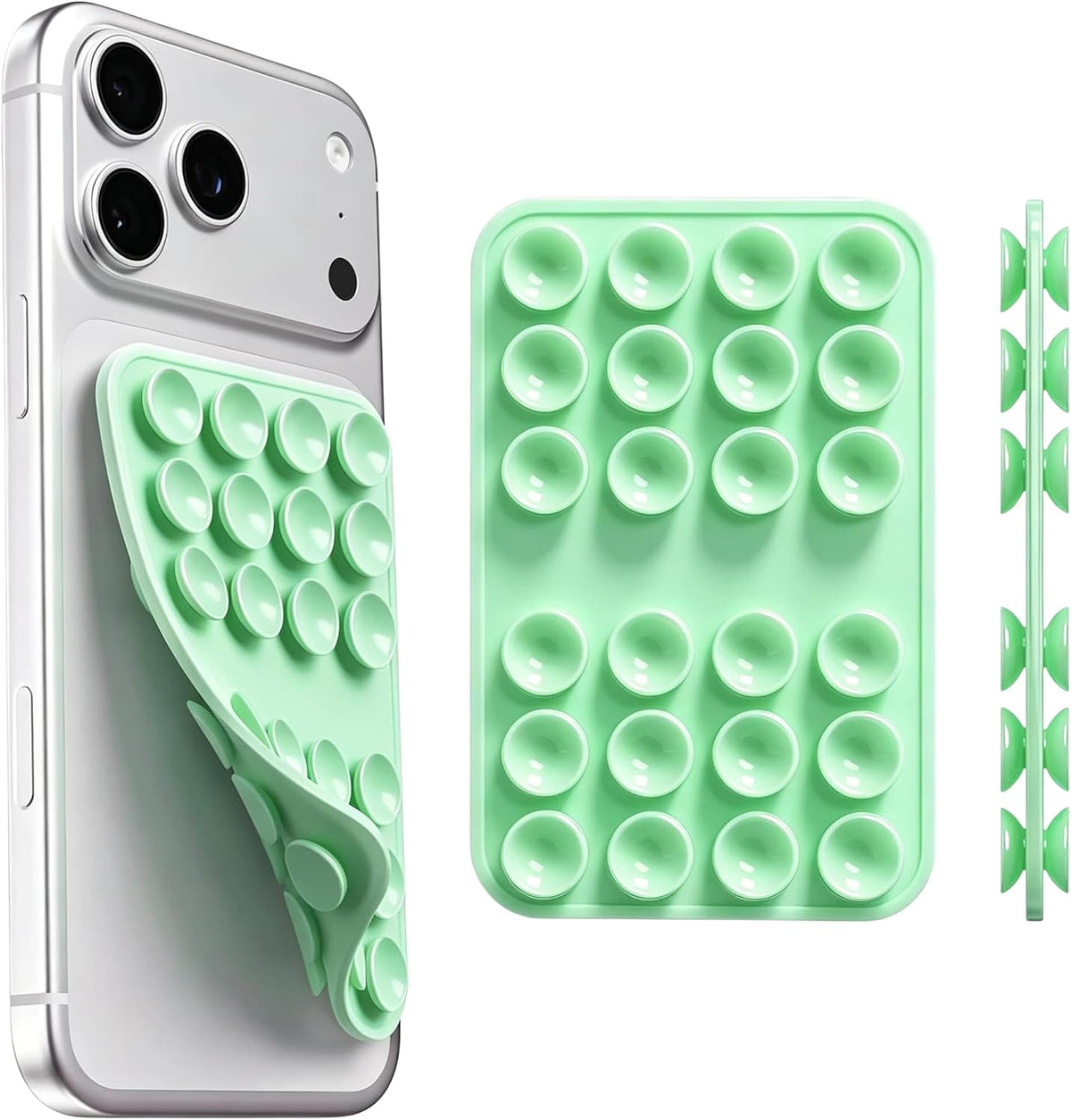 Upgraded Double Sided Silicone Suction Phone Case Detachable Mount, White