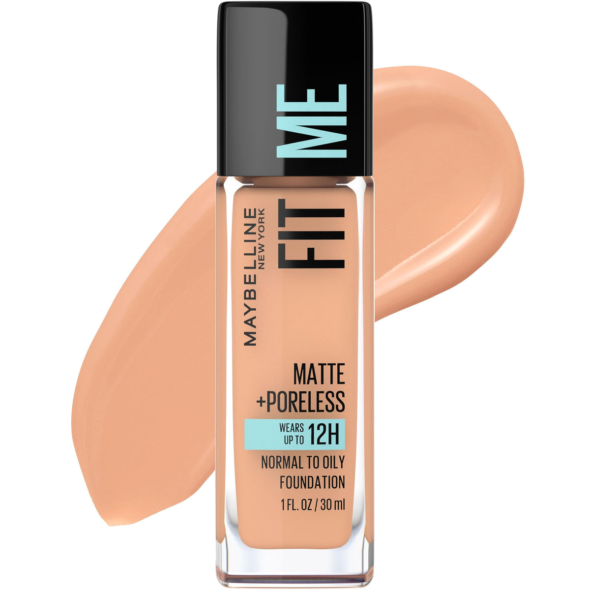 Maybelline Fit Me Matte + Poreless Liquid Oil-Free Foundation Makeup, Sun Beige, 1 Count (Packaging May Vary)