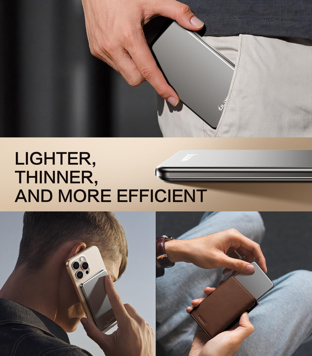 [0.3" Ultra Slim] [Alloy-Made] ULiXWH for Magsafe Portable Charger iPhone