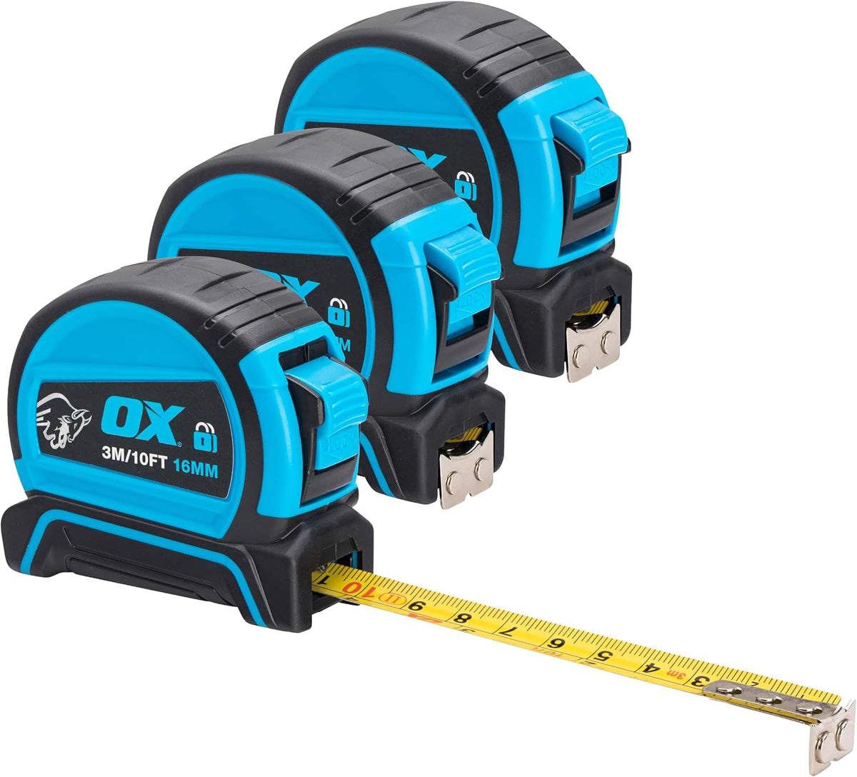 OX Pro Dual Auto Lock Tape Measure 5m, Magnetic Hook, Metric & Imperial