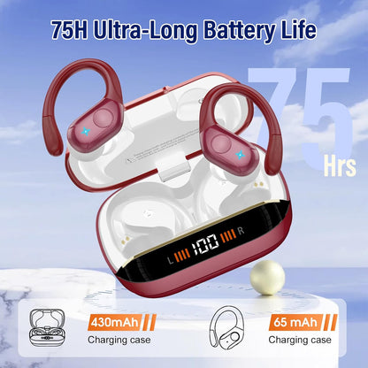 Wireless Earbuds Sports, 75Hrs Bluetooth 5.4 Headphones, Bass Hi-Fi Stereo