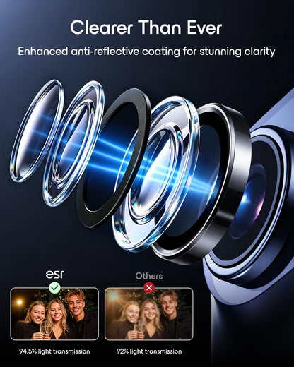 ESR for iPhone 17 Pro Max/17 Pro Camera Lens Protector, 1 Pack, Black