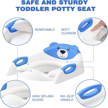 Potty Training Toilet for Toddlers, 2-in-1 Potty Training seat, Anti-Slip (Chocolate, Bear)